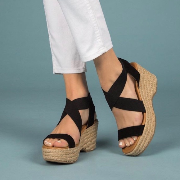 New low wedge espadrilles with elastic 8 left - Picture 5 of 9